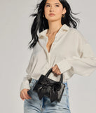 Get inspired with the Tres Chic Tulle Bow Faux Leather Handbag, a feed-worthy black piece that’s part of Windsor's updated and curated women’s clothing edit packed with must-have fall outfit ideas.