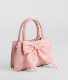 Tres Chic Tulle Bow Faux Leather Handbag
