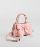 Tres Chic Tulle Bow Faux Leather Handbag