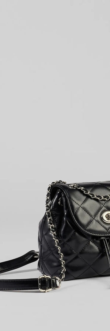 Edgy Quilted Faux Leather Mini Backpack