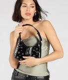 Cool Girl On The Block Studded Shoulder Bag