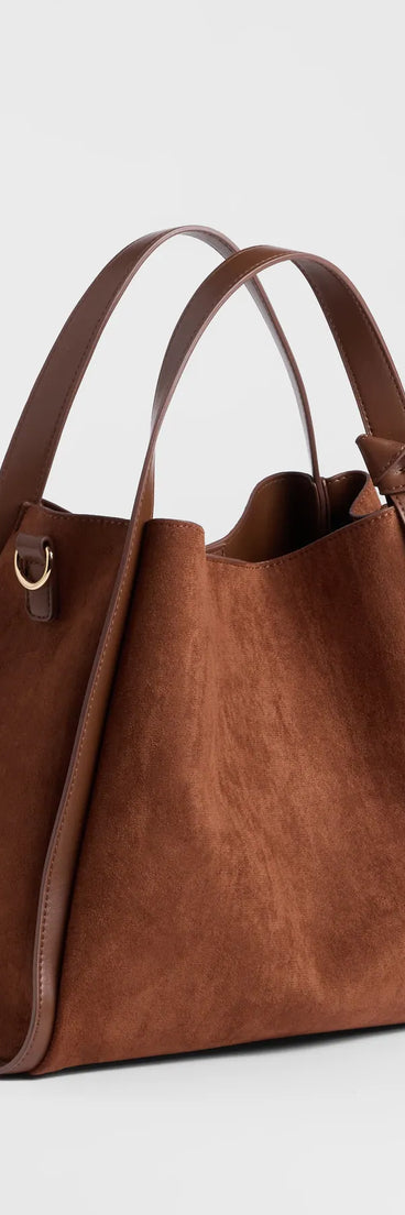 Places To Be Faux Suede Hobo Bag