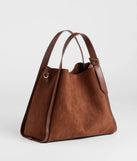 Places To Be Faux Suede Hobo Bag