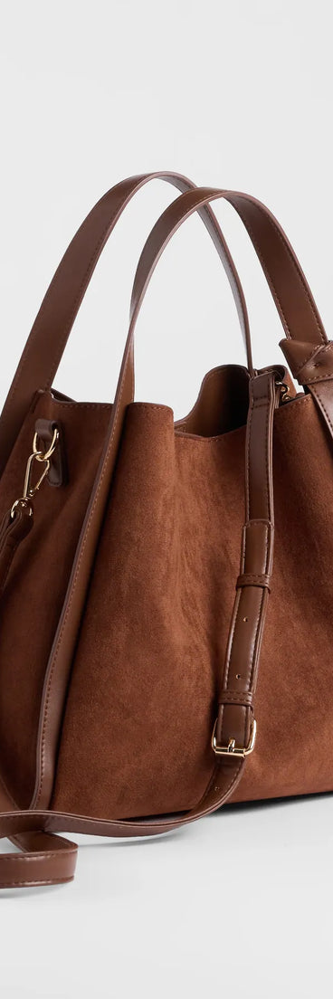 Places To Be Faux Suede Hobo Bag