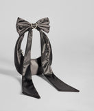 Whether you're dressing up for a romantic date or a Galentine's event, the Luxe Rhinestone Bow Strap Satin Shoulder Bag in black is the perfect accessory to elevate your Valentine's Day outfit.