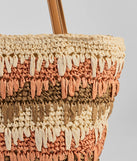Paradise Bound Braided Striped Straw Tote Bag