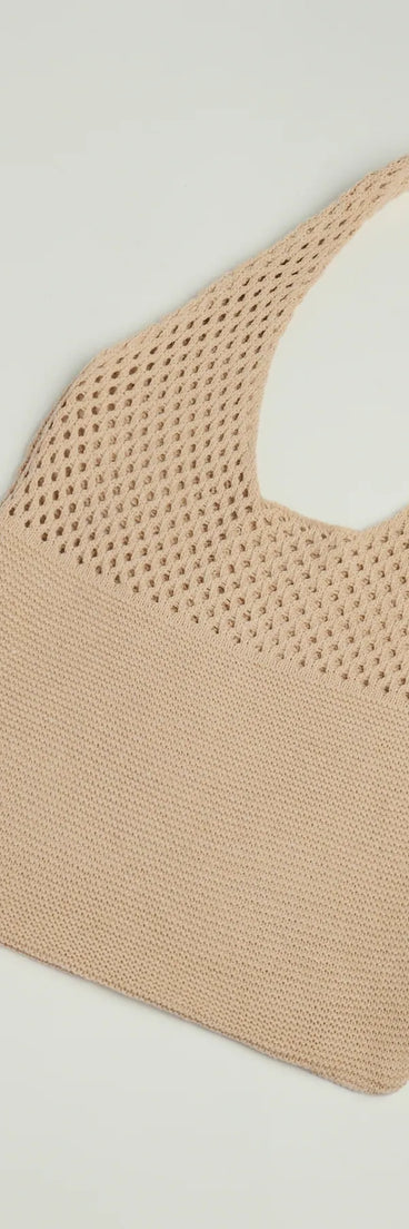Effortless Weekend Vibes Crochet Knit Tote Bag