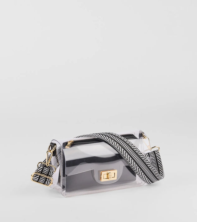 Stay on-trend this season with the Clearly Trendy Crossbody Bag in clear, a must-have for creating stylish and effortless spring outfits for women.