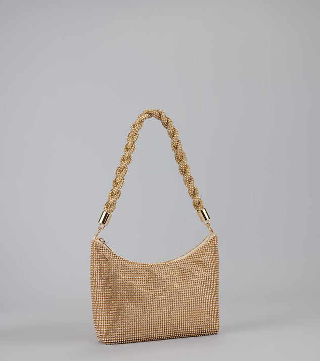 Luxe Shine Rhinestone Braided Shoulder Bag | Windsor