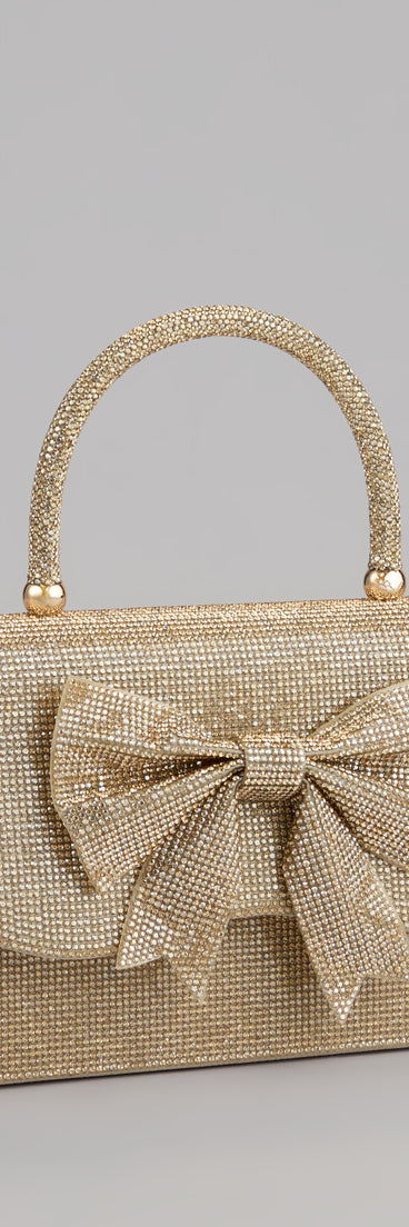Sparkly Drama Rhinestone Bow Bag