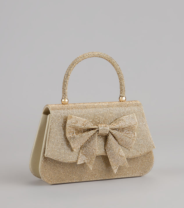 Sparkly Drama Rhinestone Bow Bag