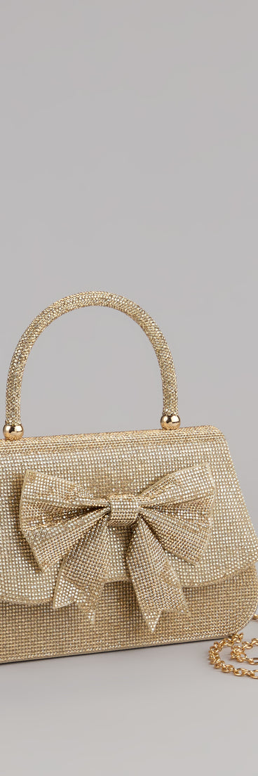 Sparkly Drama Rhinestone Bow Bag