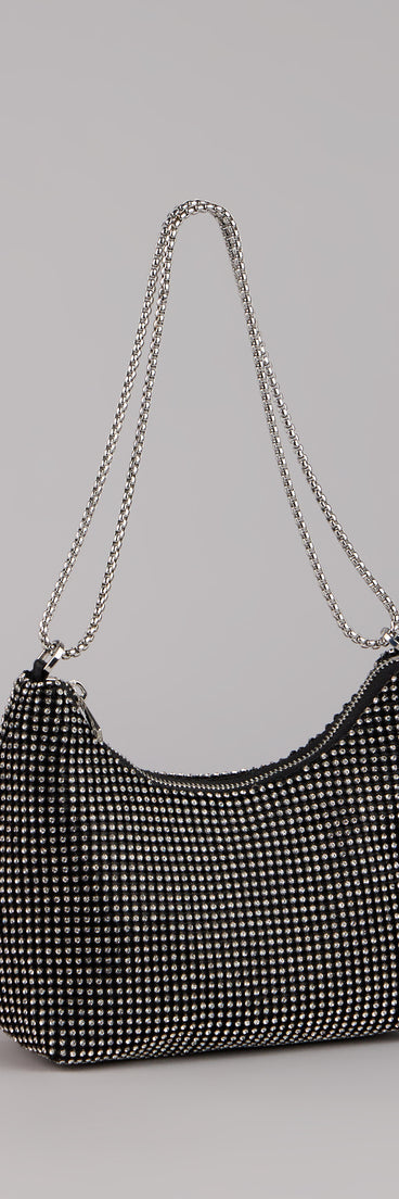 Style your vibe in seconds with the Glamour Girlie Rhinestone Mesh Shoulder Bag, a fashion accessories essential that completes any outfit with ease.