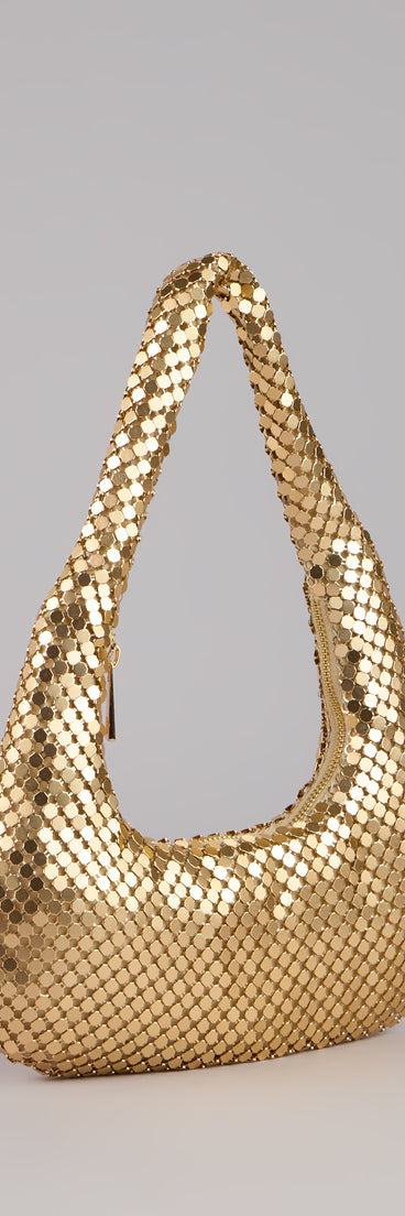 Shimmer Scene Mesh Shoulder Bag