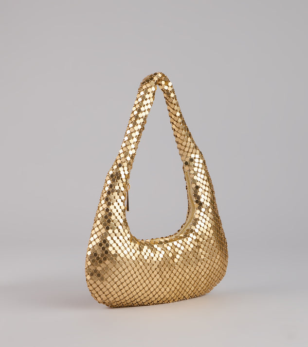 Shimmer Scene Mesh Shoulder Bag