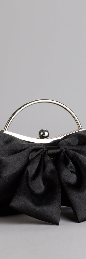Sweet Luxe Satin Bow Clutch Purse