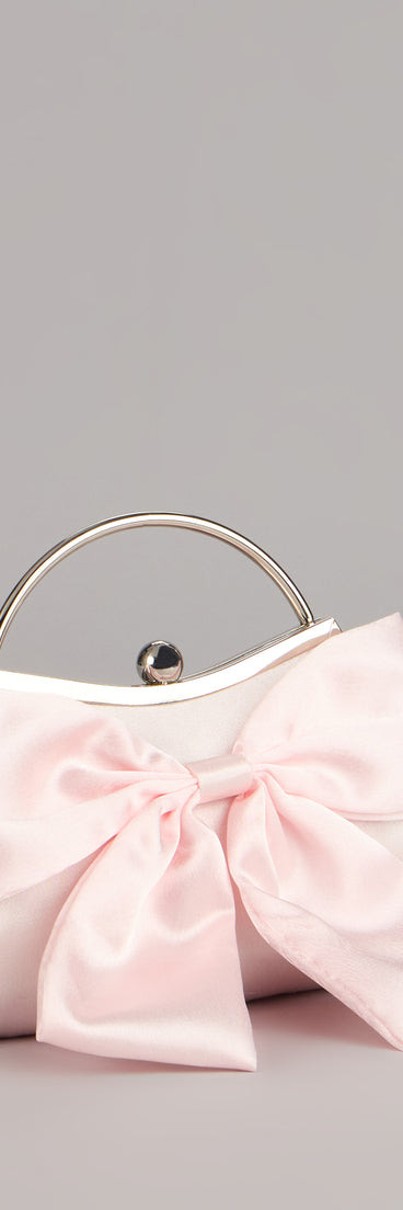 Sweet Luxe Satin Bow Clutch Purse