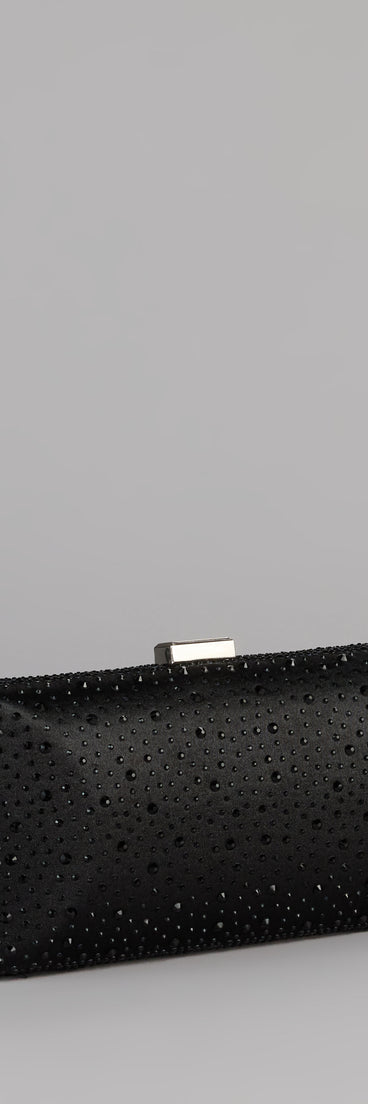 Style your vibe in seconds with the Spotlight Moment Satin Clutch in black, a fashion accessories essential that completes any outfit with ease.