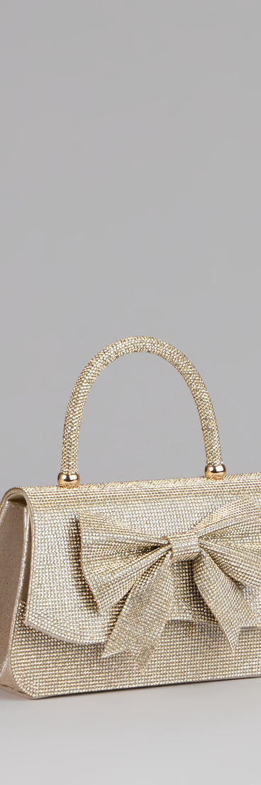 So Pristine Bow Rhinestone Purse