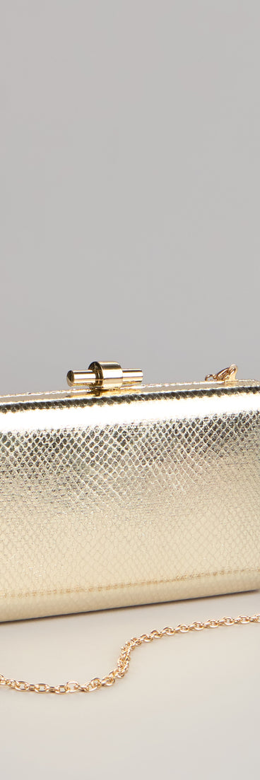 Chic Plus One Metallic Snake Clutch