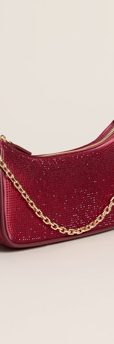 On The List Rhinestone Shoulder Bag