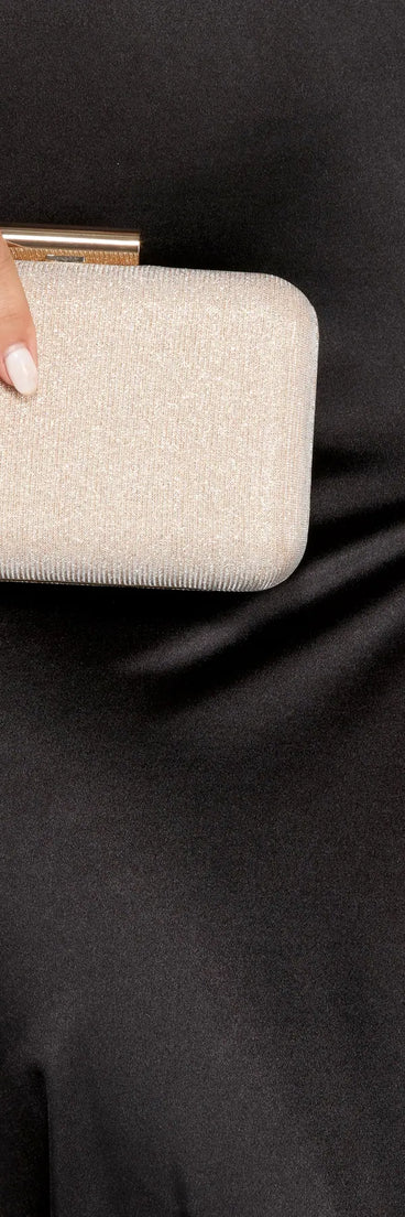 Glitter Mesh Clasp Box Clutch