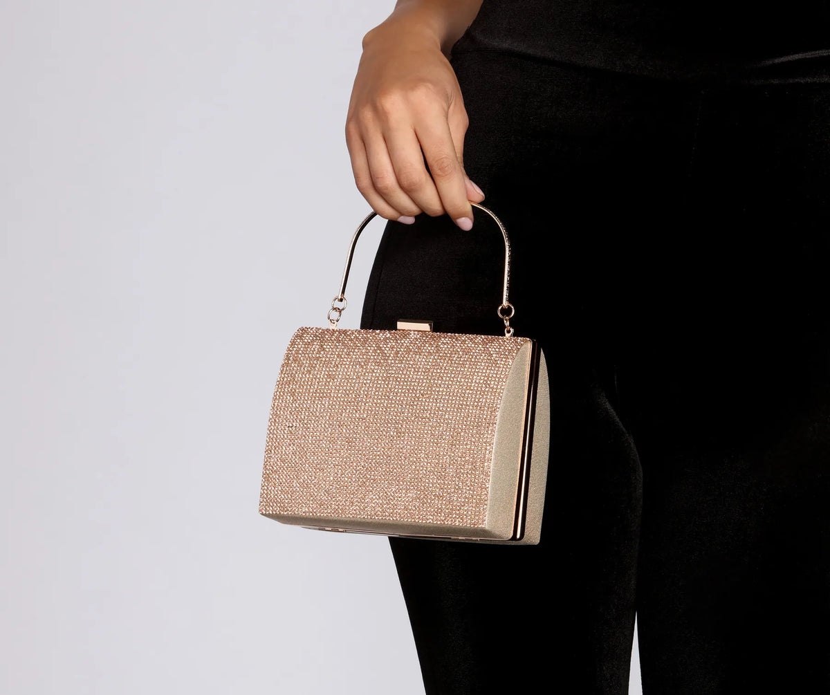 Rhinestone Structured Mini Tote & Windsor