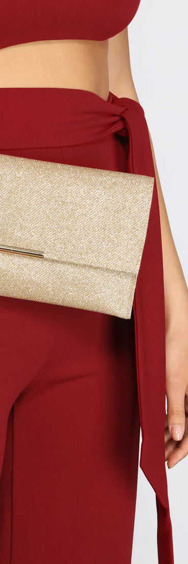 High Expectations Glitter Clutch