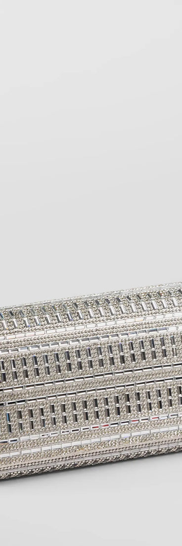 Get inspired with the So Glam Rhinestone And Baguette Stone Clutch, a feed-worthy silver piece that’s part of Windsor's updated and curated women’s clothing edit packed with must-have fall outfit ideas.