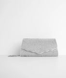 Scalloped Rhinestone Clutch