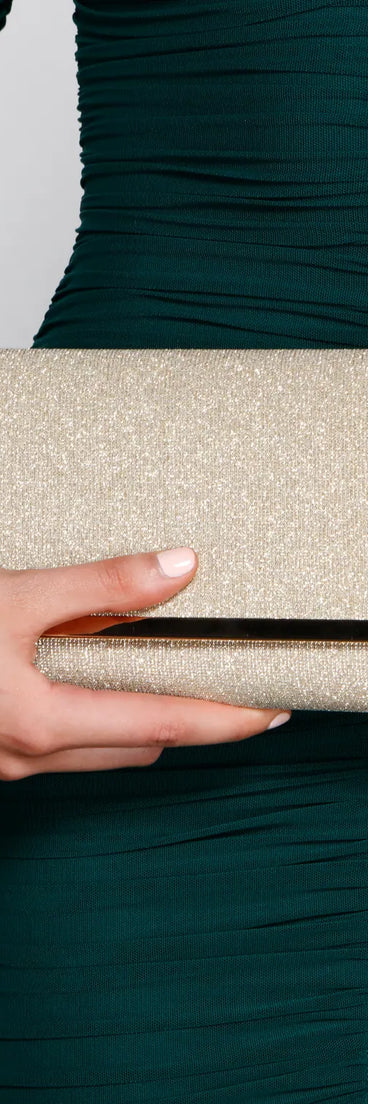 Glitzy Moment Glitter Mesh Clutch