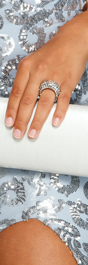 Ring On It Box Shimmer Clutch