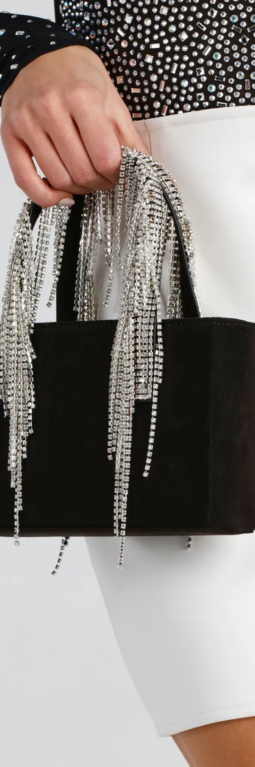 So Gorgeous Rhinestone Fringe Bag