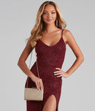 Catch This Glitter Ribbed Mesh Clutch
