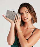 Rhinestone Fringe Box Clutch