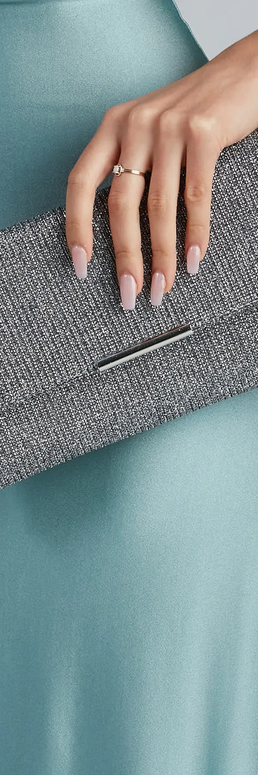 All That Shine Glitter Mesh Clutch