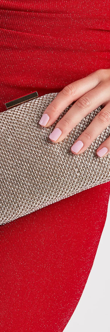 A Touch Of Glitz And Glam Rhinestone Mesh Clutch