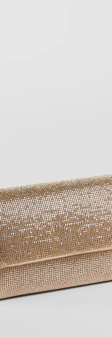 Style your vibe in seconds with the Luxe Glamour Rhinestone Box Clutch in gold, a fashion accessories essential that completes any outfit with ease.