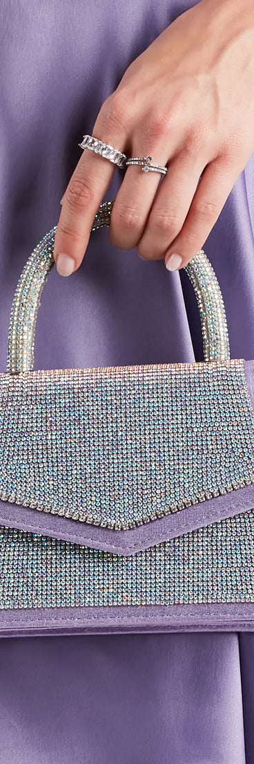 So Much Glitz Iridescent Rhinestone Handbag