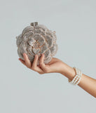 Divine Luxury Rhinestone Rose Minaudiere Bag
