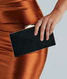 Sophisticated Style Faux Suede Box Clutch