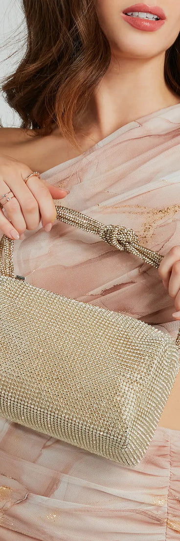 Glam Radiance Rhinestone Mesh Shoulder Bag