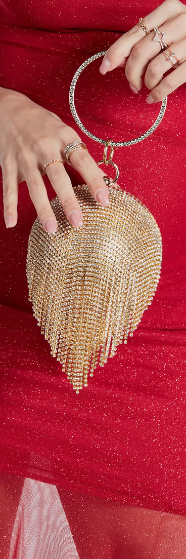 Feeling Rich Rhinestone Fringe Sphere Bag