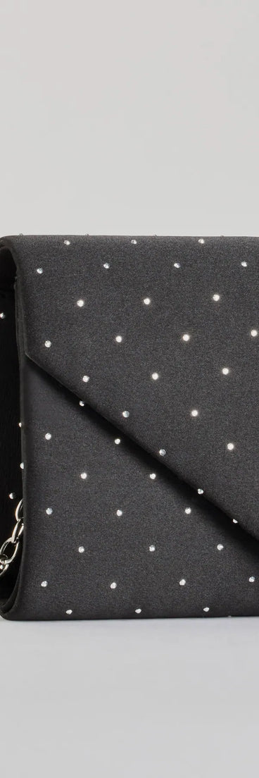 Dazzling Moments Rhinestone Satin Clutch Bag