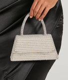 What A Glam Cutie Faux Pearl Rhinestone Mini Bag, a trendy addition to women's going-out outfits, is ideal for Christmas party outfits, chic NYE attire, or winter night-out looks that keep you on-trend!