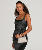 What A Glam Cutie Faux Pearl Rhinestone Mini Bag, a trendy addition to women's going-out outfits, is ideal for Christmas party outfits, chic NYE attire, or winter night-out looks that keep you on-trend!