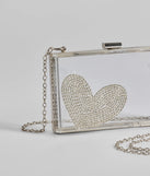 Heart's Content Rhinestone Clear Box Bag