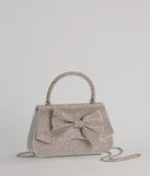 So Pristine Bow Rhinestone Purse