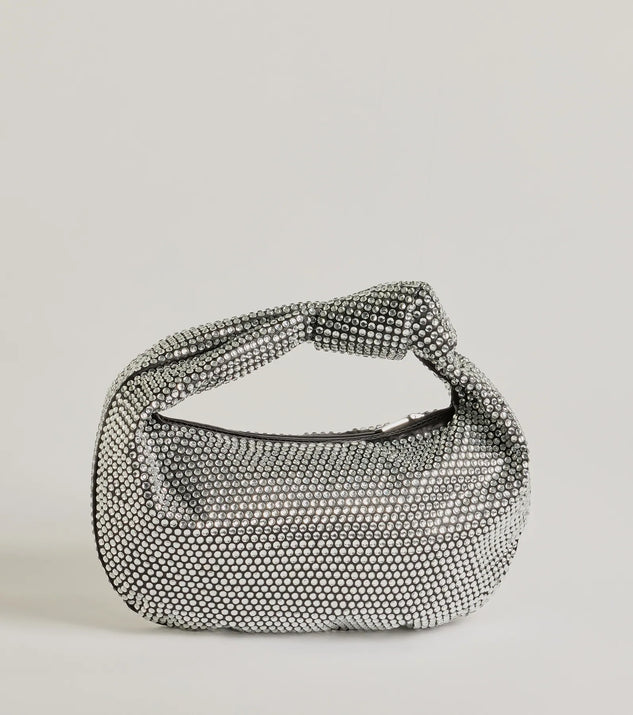 The Twinkle Glam Rhinestone Knot Handbag in black is an elevated pick for your best outfit yet, effortlessly delivering a polished look that's sure to turn heads at any celebration.
