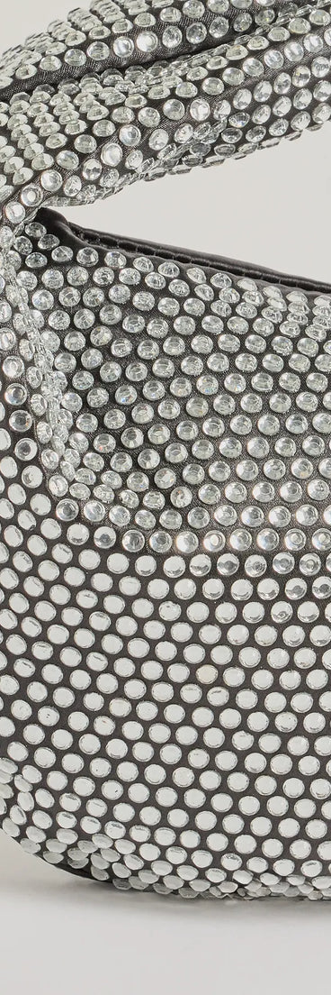 The Twinkle Glam Rhinestone Knot Handbag in black is an elevated pick for your best outfit yet, effortlessly delivering a polished look that's sure to turn heads at any celebration.